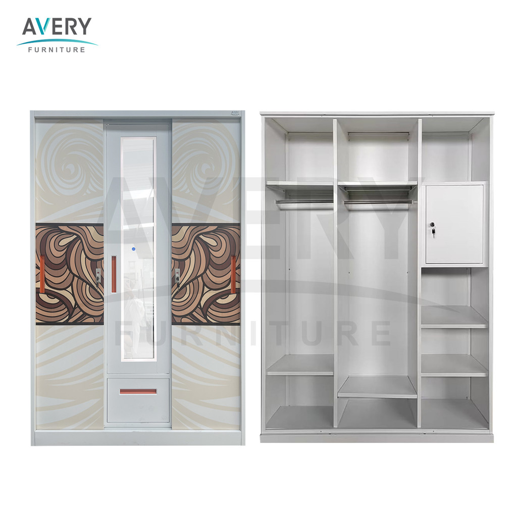 Avery - HLD-SLSW 1200 - Lemari Pakaian Besi 3 Pintu Sliding