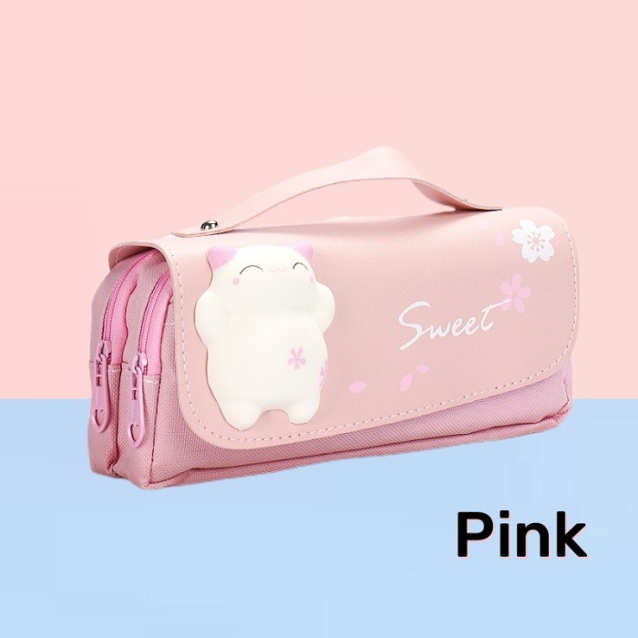 

[BEST] Tempat pensil boneka Terbaru Pencil case simpel kotak pensil perempuan - Pink