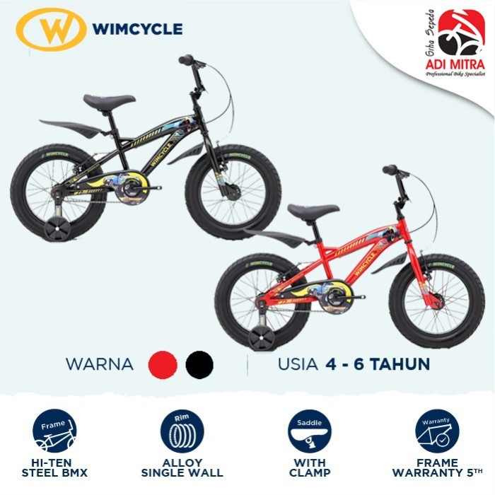 Wimcycle Big Foot Road Sepeda BMX Anak [16 Inch]