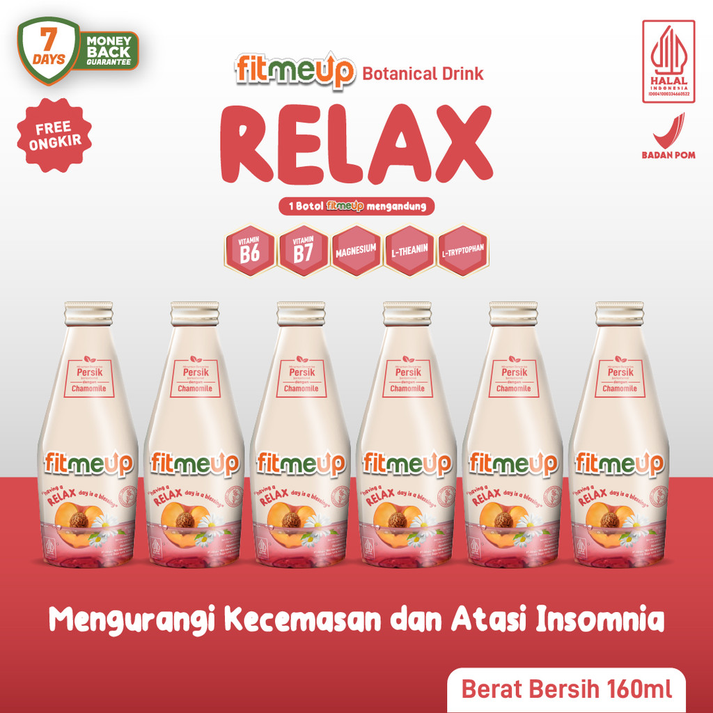 

[PAKET INSOMNIA] 6 Botol Fitmeup Varian Relax - Atasi Insomnia - Tidur Pulas - Bikin Badan Relax