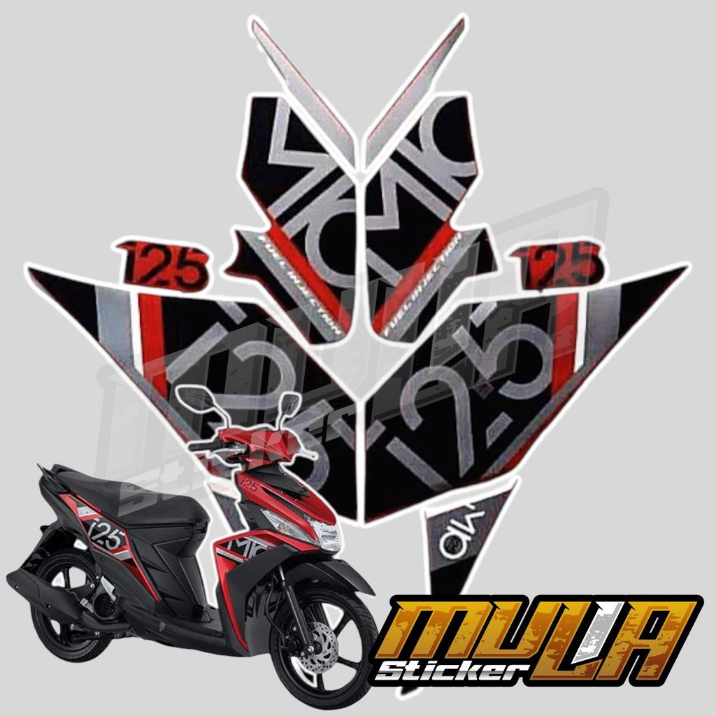 STICKER STIKER POLET LIS STRIPING MOTOR FULL BODY YAMAHA MIO M3 MIO 3 MIO Z 125 2017 WARNA MERAH
