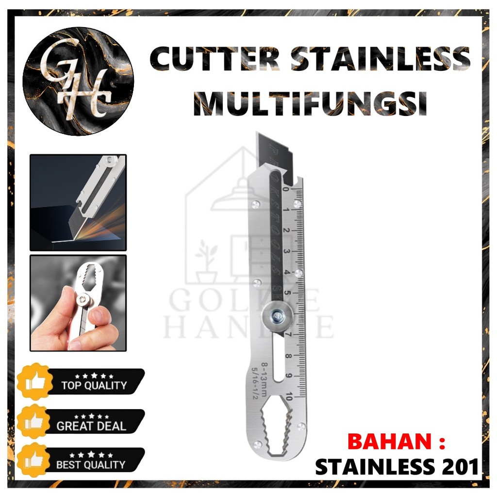 

Cutter Pisau Cutter Stainless Besar 9in1 Pisau Cutter Utility Pemotong Kertas Multifungsional