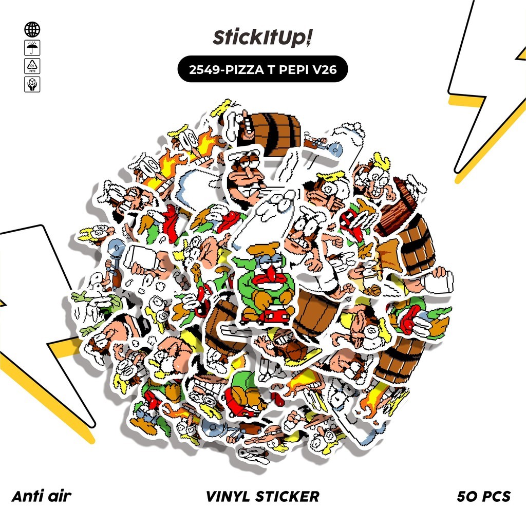 

COD✨ 50 Pcs Stiker PIZZA T PEPI V26 Lucu Anti Air Untuk Dekorasi Notebook Sepeda Skateboard Handphone DIY