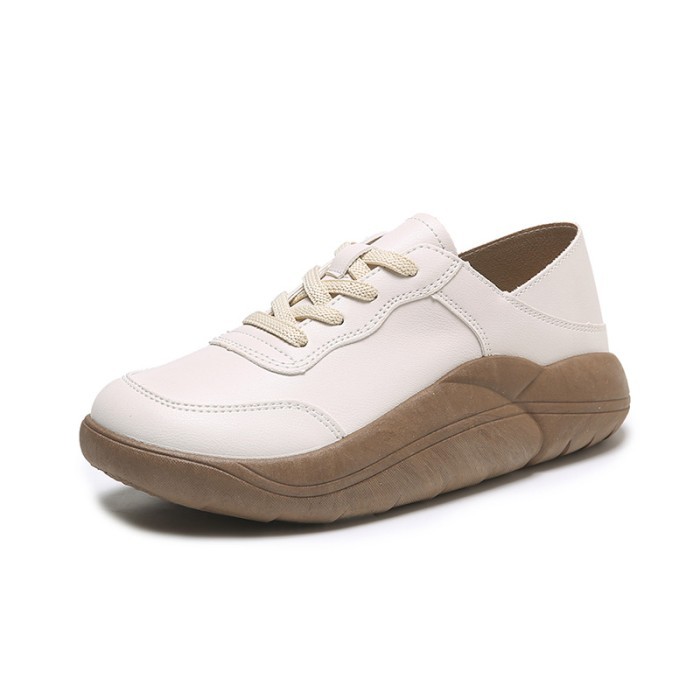 PROMO - Sepatu Wedges Tulang Wanita LV0335 Import Fashion Wanita Korean Style - BEIGE, 36
