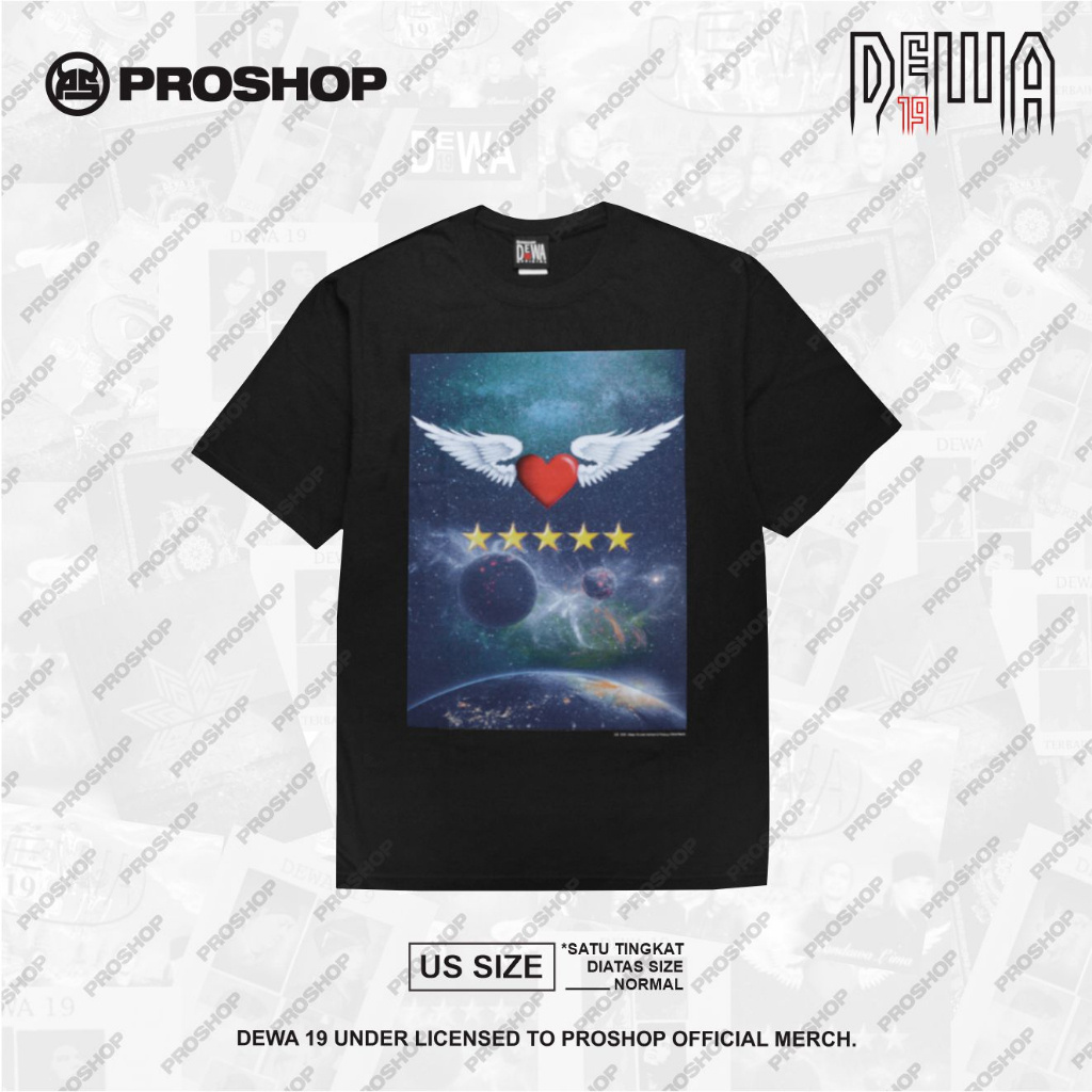 Proshop | Bintang 5 Dewa 19 Tshirt | Kaos Pria Kaos Distro | Hitam