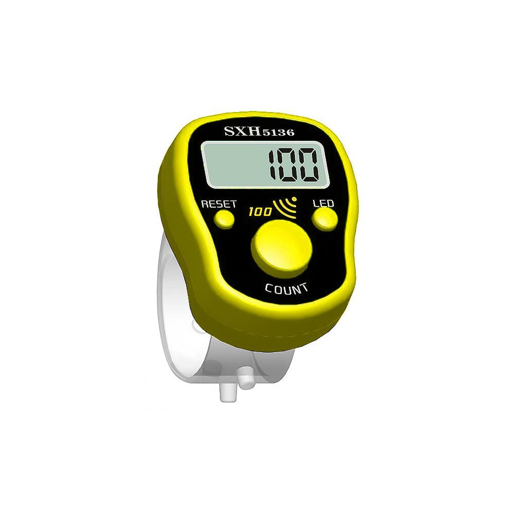 SXH-5136 Electronic Rosary Mini Finger Counter Vibrating Ring LCD Digital Tally Counter Manual Butto