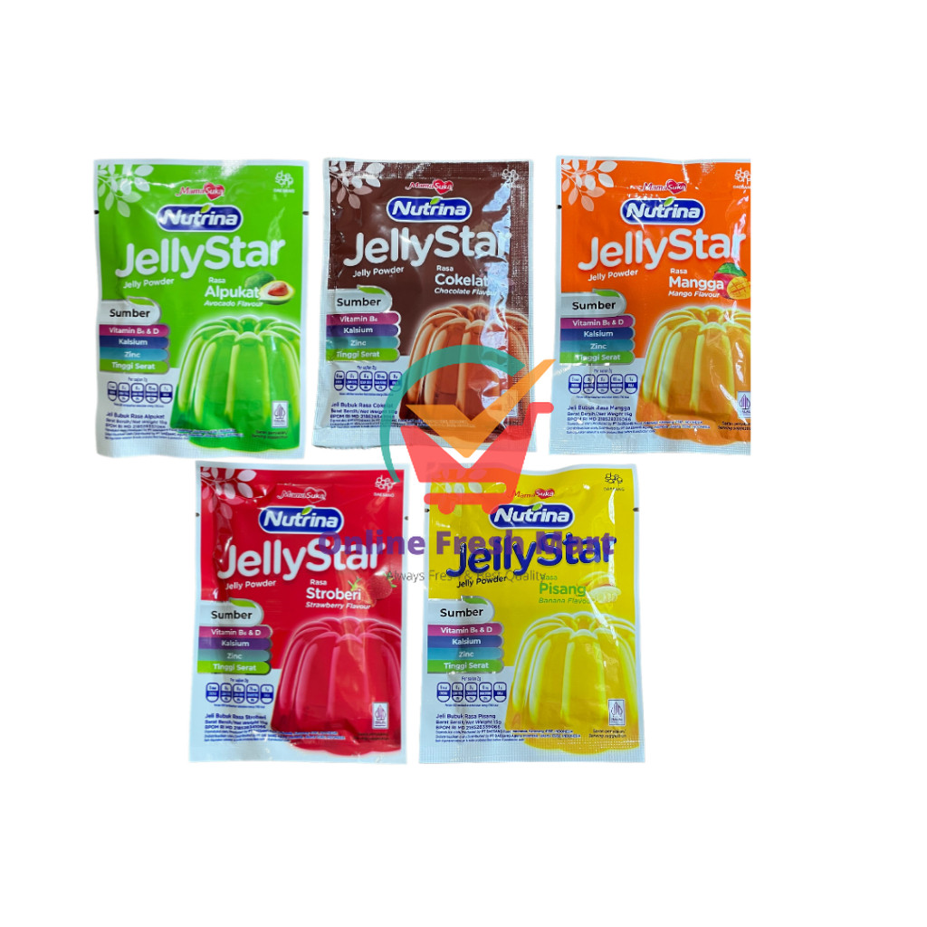 

MamaSuka Nutrina Jellystar Bubuk Jelly Agar-Agar Aneka Rasa 15g - Online Fresh Mart Denpasar