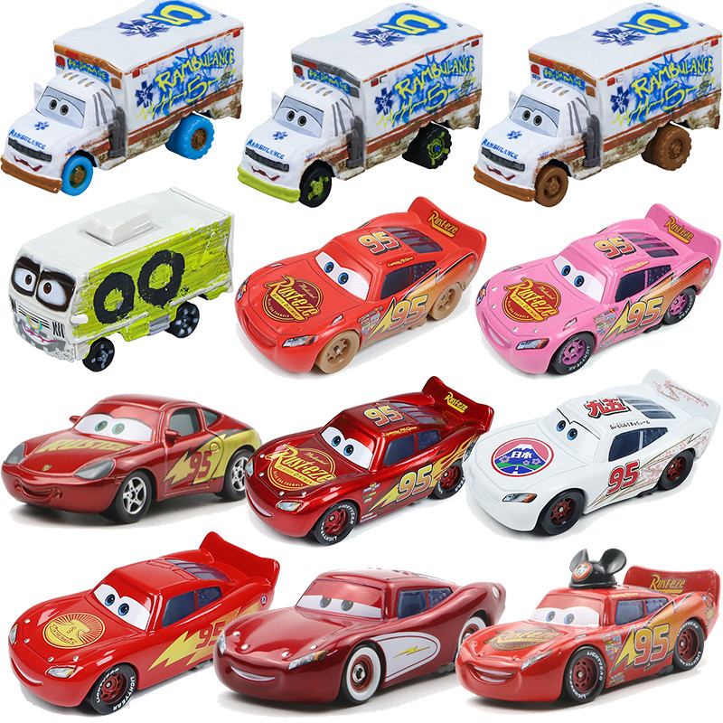 NEW Disney Pixar Cars 2 3 Lightning Mcqueen Pink Japan Dr Damage Arvy Metal Model Car 1:55 Diecast V