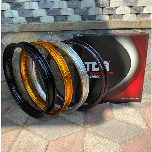 VELG VELK TDR 140/160/185/215 ring 17 Velg Tdr Hitam gilap glossyy GOLD GREY BROWN SILVER XTRA LIVE