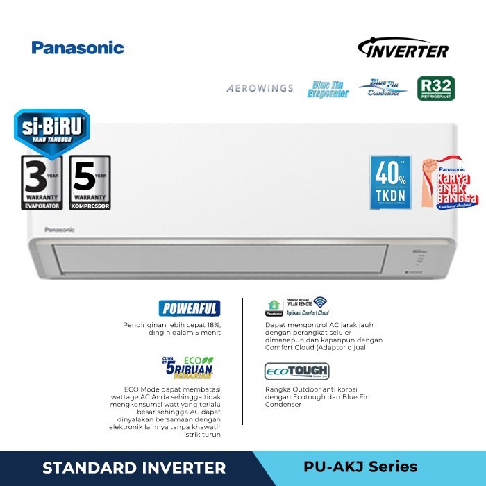AC Panasonic SiBIRU Inverter 3/4 PK PU7AKJ