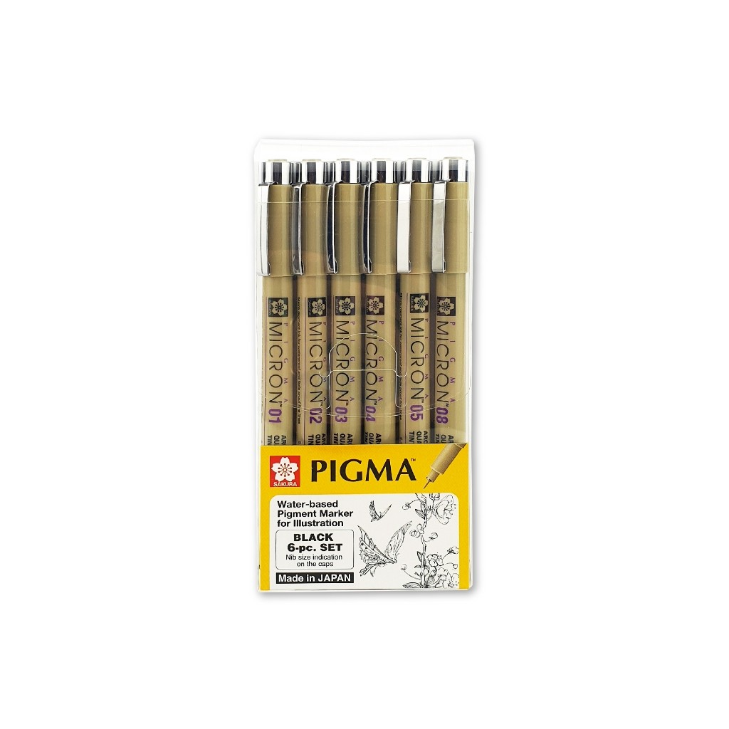 

Gramedia Surabaya - Sakura Pigma Micron Drawing Pen Set 6 Pigment Ink