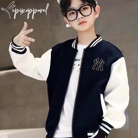 Jaket Baseball Anak Perempuan Laki Laki Model NY Usia 1 3 5 7 9 11 13 15 16 Tahun Flecee Premium Hit