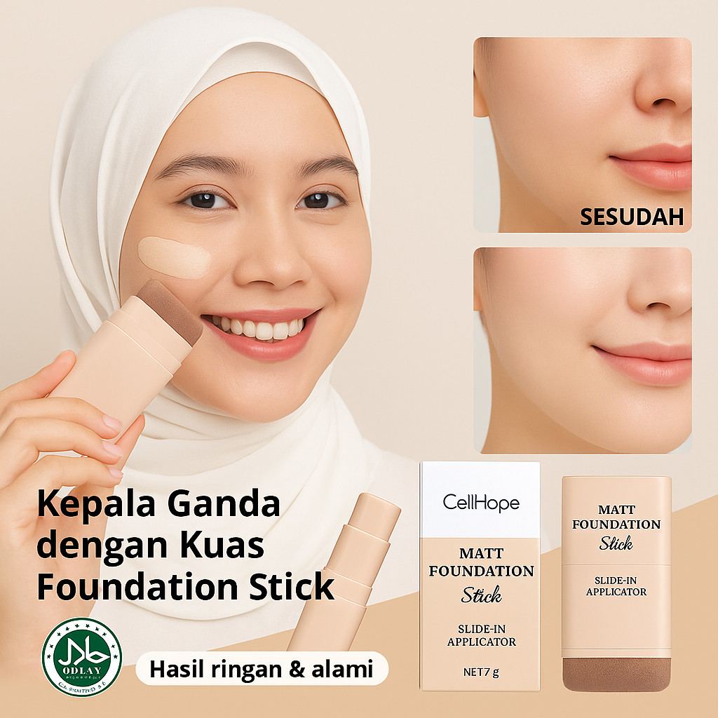 【Pengiriman Cepat/Penjualan Panas】Alas Bedak Dua Ujung Dengan Sikat/ Ringan Dan Bercahaya Foundation