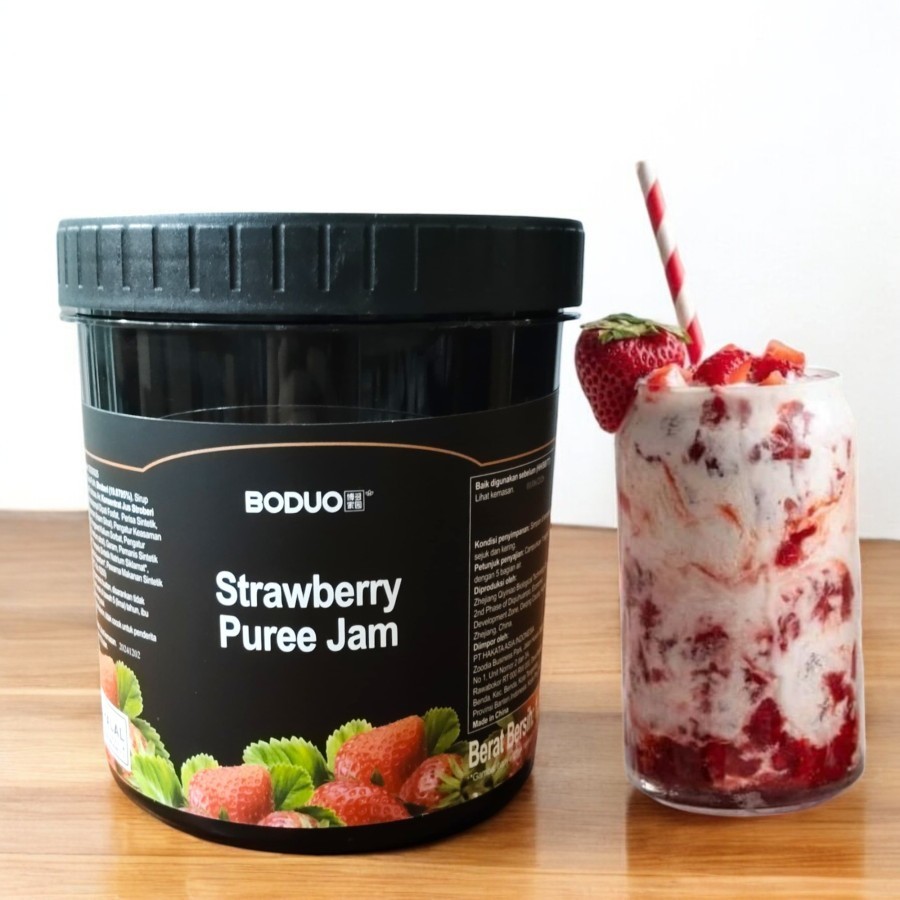 

Boduo - Strawberry Puree Flavored Jam - Selai Rasa Stoberi 1300 gram
