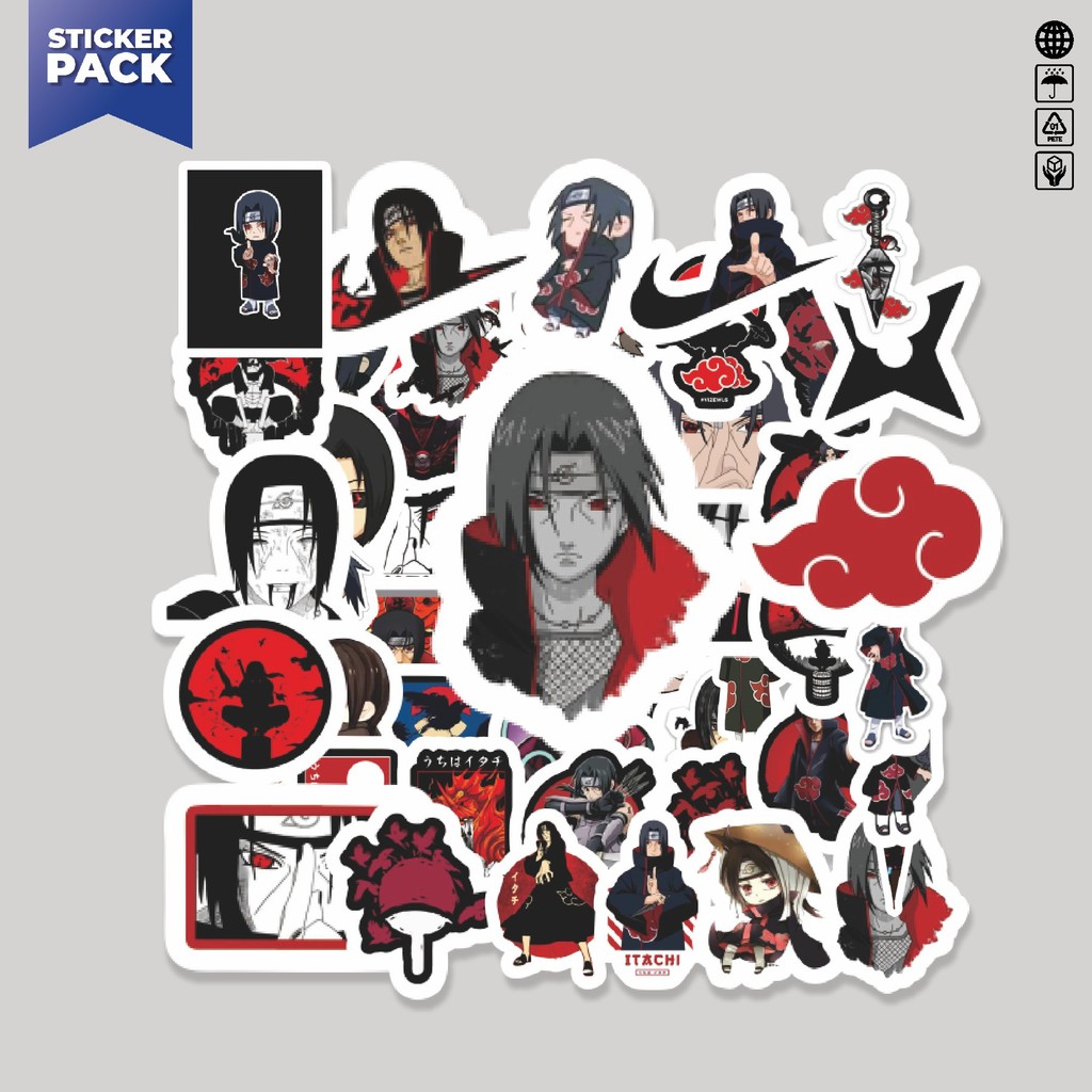 

[100PCS]Stiker Pack Stiker Anime Uchiha Itachi Aesthetic Vinyl Anti Air Dekorasi Sticker Laptop Buku Journal Koper Helm Casing HP Gitar Helm Skateboard