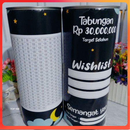 Celengan Target satu tahun jumbo xxl permanen 100 juta, 50 juta, 30jt celengan target setahun tabung