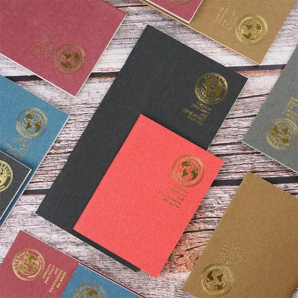 

Retro Foil Gold Cover Travelers Notebook Refill Filler Paper for Midori Notebook and Journal Insert Refill Standard Passport