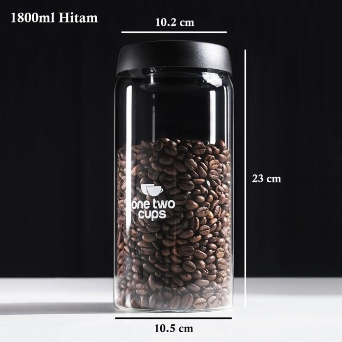 Toples Kaca Kedap Udara 900ml 1200ml 1800ml Jar Vacuum Bening Tempat Penyimpanan Beans Makanan Tutup