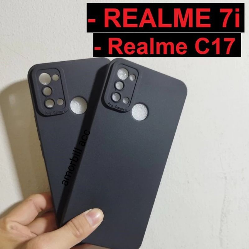 softcase Dove pro camera silikon For hp Realme  7I / C17 case pelindung camera full black original
