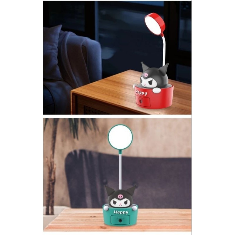 Lampu Meja Kuromi Baca Belajar Rautan Pensil / Pajangan Kuromi Kelapa Goyang led lamp