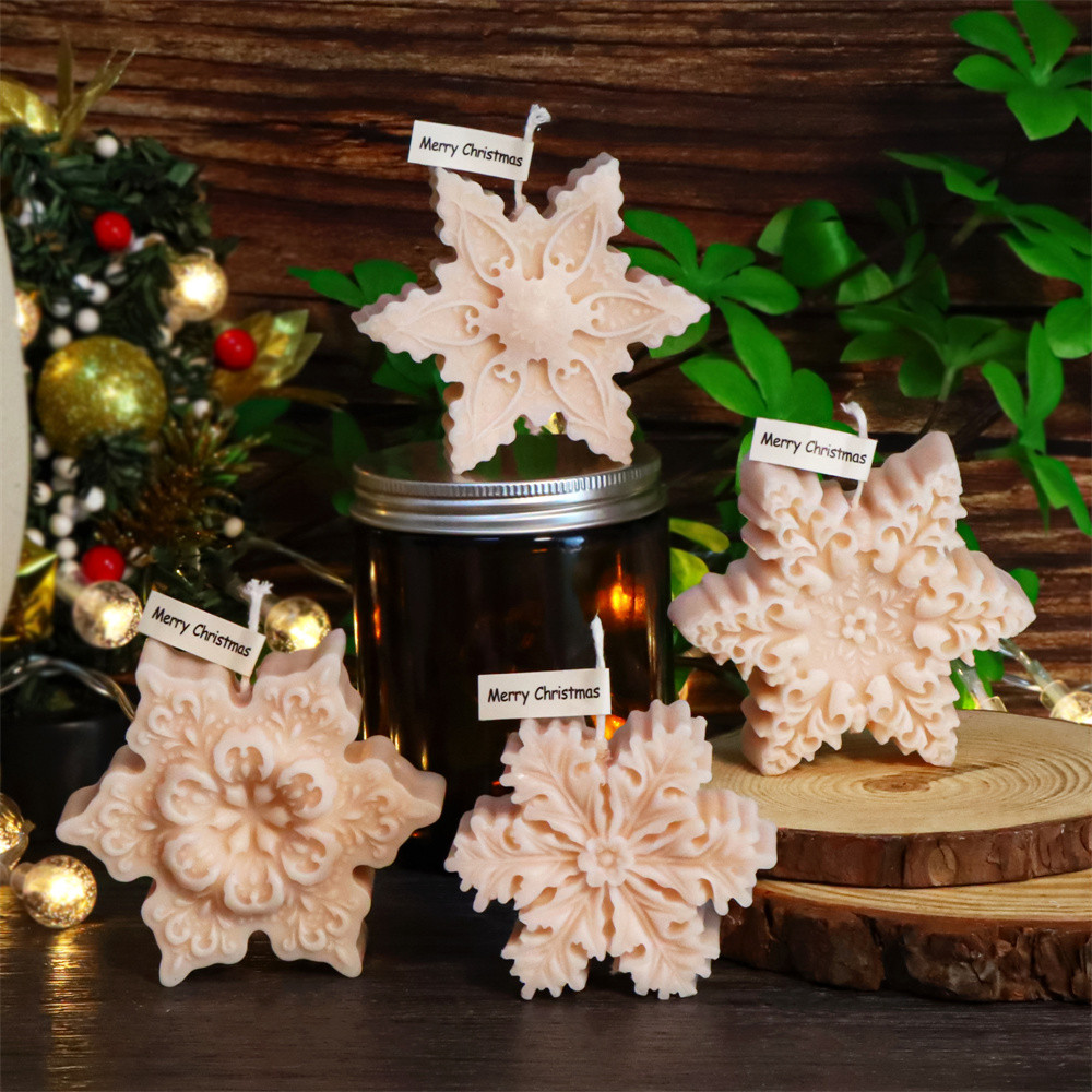 

3D Snowflake Candle Silicone Mold DIY Aromatherapy Gypsum Soap Drip Glue Home Decor Holiday Party Birthday Gift