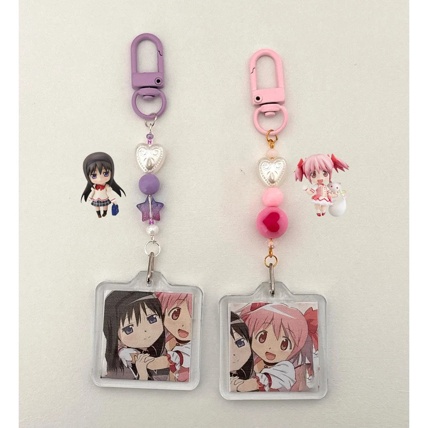 madoka magica matching keychains
