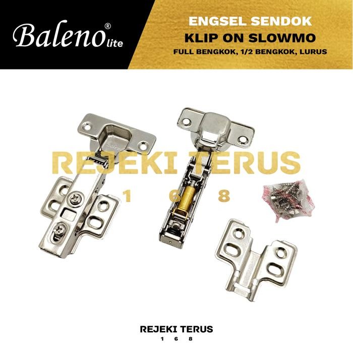 Engsel Sendok Slow Motion BALENO Klip On Lurus/Setengah/Full Bengkok Lemari Soft Close