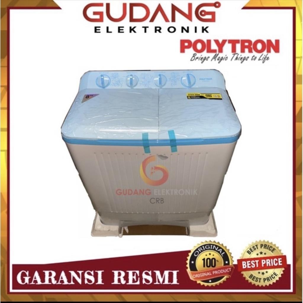 MESIN CUCI 2 TABUNG POLYTRON PWM 8073 TWIN TUBE POLYTRON PWM-8073