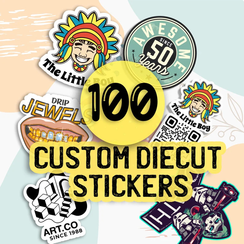 

100pcs Custom Stickers PVC Waterproof Die Cut Vinyl Personalized Logo Design Brand Glossy Matte For Business Gift Box Packaging
