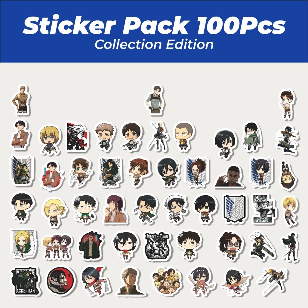 

Hot Stiker Anime Attack On Titan Lucu Anti Air Stikers Berperekat Waterproof Sticker Decal Buat Motor Helm Buku Journal Koper Casing HP Laptop Botol Minum
