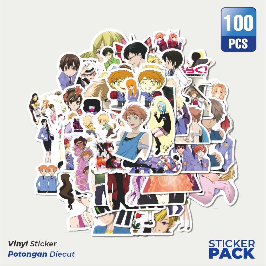 

MURAH 100 PCS Stiker Anime Manga Ouran High School Host Club Waterproof Aesthetic- Untuk Laptop, Motor, dan Helm - Paper Stationery Pack