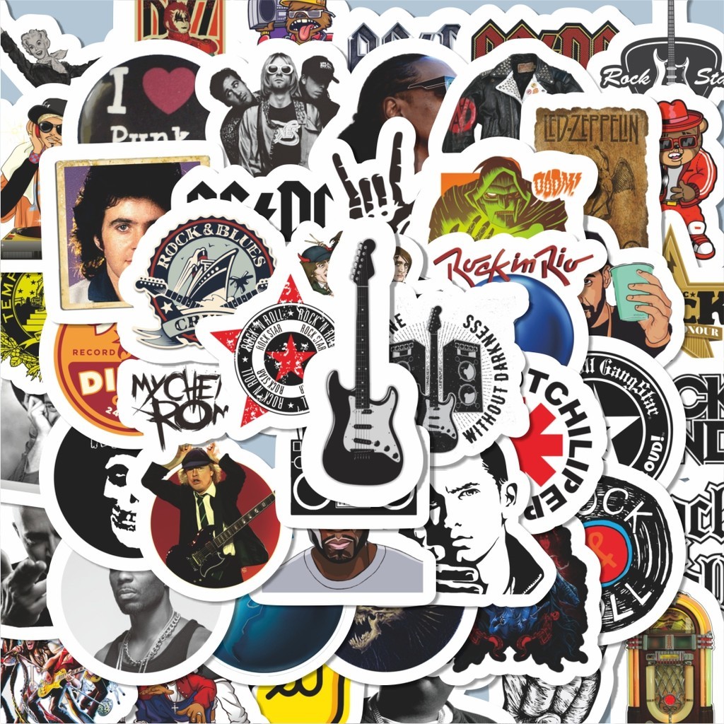 

100PCS Lucu Sticker Rock Band Hip Hop Stiker Aesthetic Stiker Anti Air Stikers Berperekat Waterproof sticker decal buat Motor Helm Buku Journal Koper Casing HP Laptop Botol Minum Hadiah anak