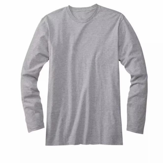 Kaos Polos Pria/Wanita 24's Lengan Panjang - Abu Misty - Abu Misty, M