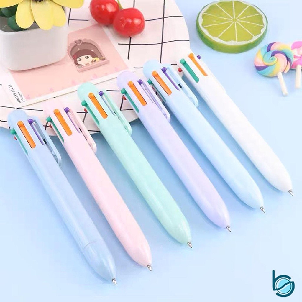 

Pulpen Ballpoint 6 Warna - 0,7mm Ujung Bundar Warna Macaron - Best Stationary