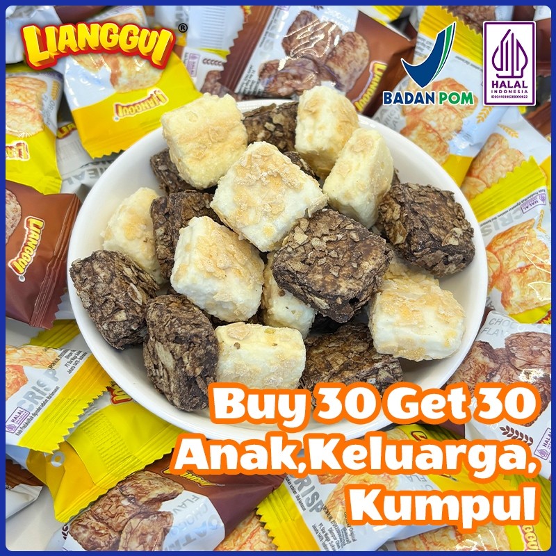 

30+30ps Lianggui Oatmeal Crisp Halal Rasa Original,Cemilan Sehat untuk Sarapan Diet Renyah Enak