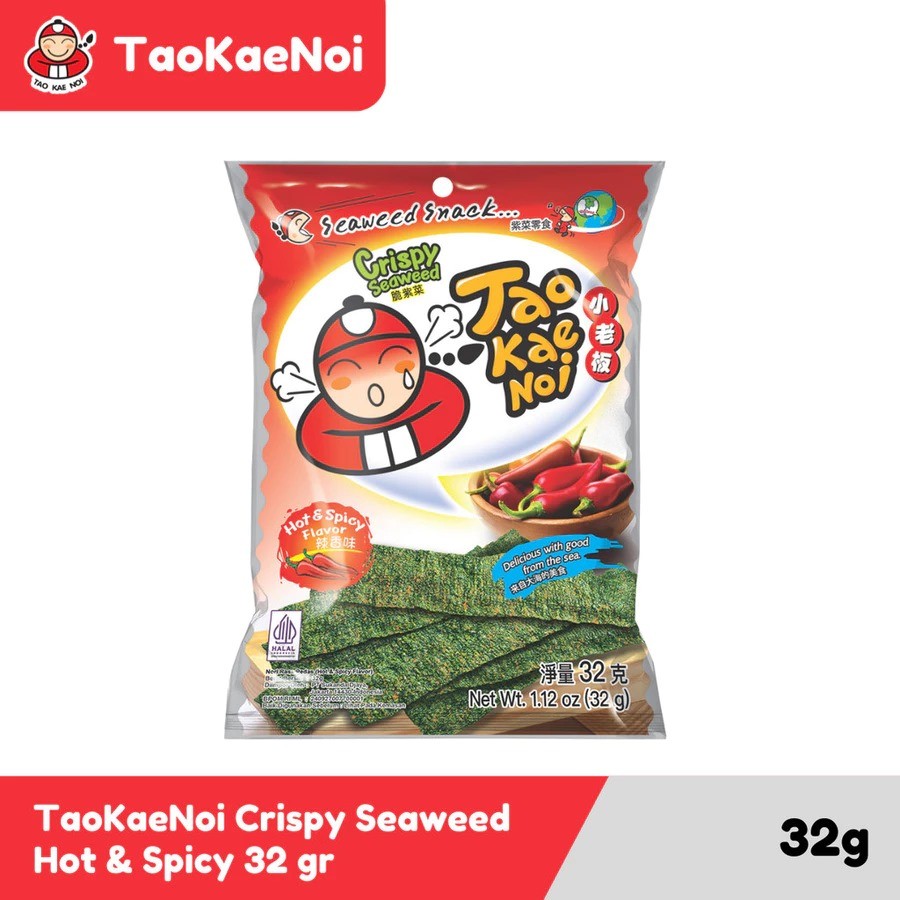 

Tao Kae Noi Crispy Seaweed Hot & Spicy Flavour 32 Gr - Free Gimmick