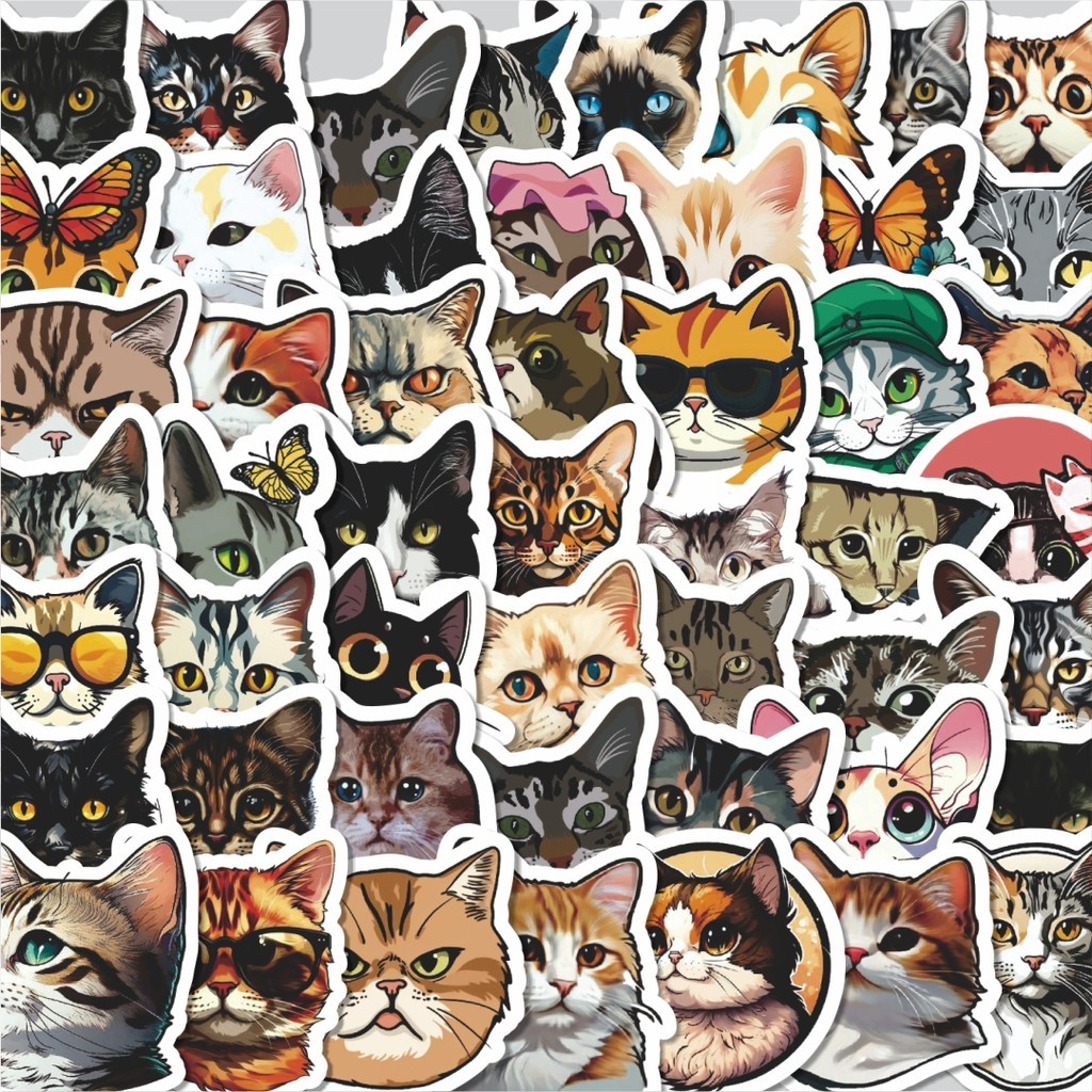 

Stiker Cutting Pack Stiker Cat/Kucing Kawaii V3 Isi 100Pcs Series Aesthetic Lucu Keren Untuk Koper Bahan Vynil