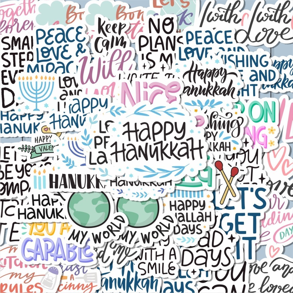 

100PCS Lucu Stiker Phrases Bahasa Inggris Stiker Aesthetic Stiker Anti Air Stikers Berperekat Waterproof sticker decal buat Motor Helm Buku Journal Koper Casing HP Laptop Botol Minum Hadiah anak