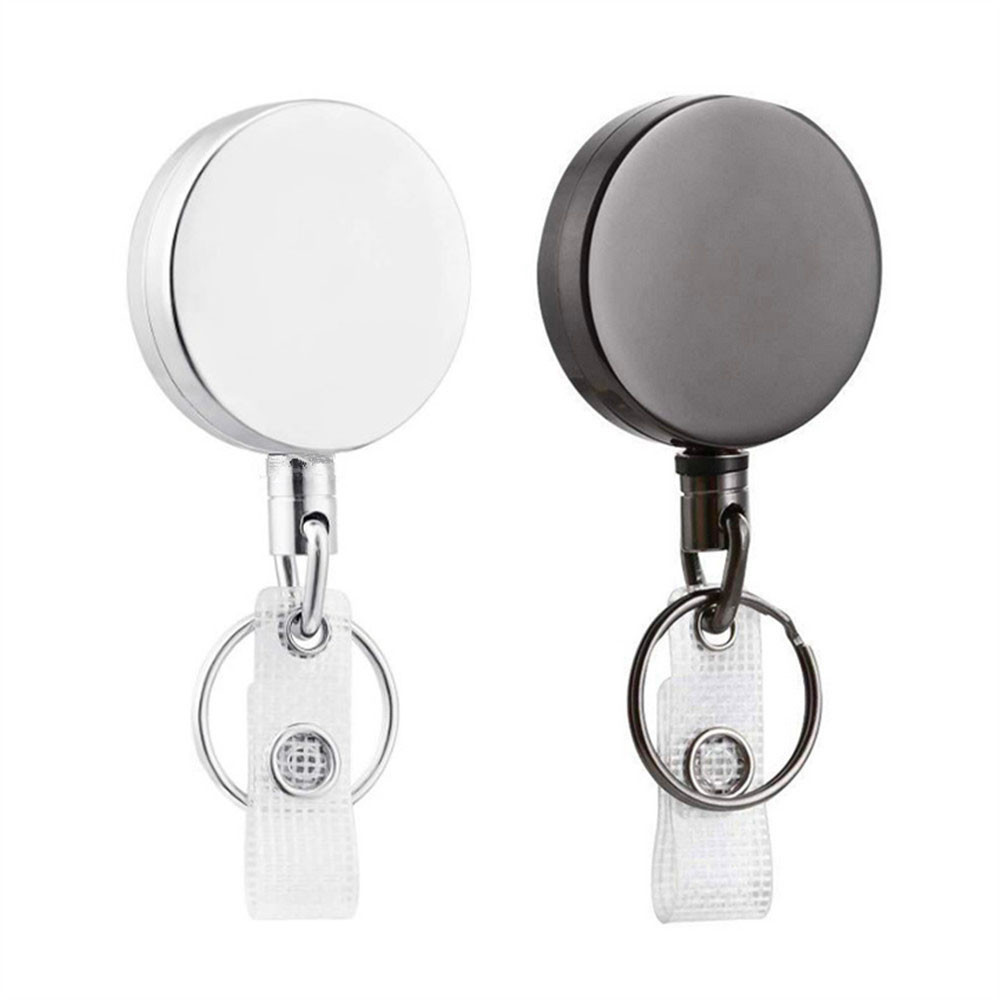

Luxury Quality Retractable Pull Badge Reel Zinc Alloy metal ID Lanyard Name Tag Card Recoil Belt Key Ring Chain Clips