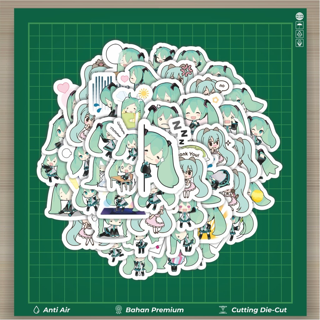 

HOT 50 PCS STIKER Sticker Kartun Hatsune Miku Sticker Stiker Fashion Cars Decal Dingin Kartu Album Custom Vinyl Anti Air- Sticker Aesthetic Buku Journal Koper Casing HP Tablet Laptop Helm Motor Botol Minum
