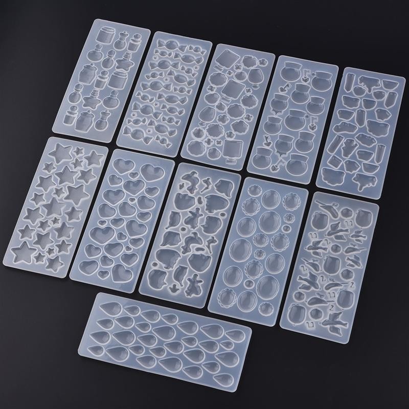 

DIY Cabochon Base Resin Mold Handmade Waterdrop Shape Star UV Epoxy Silicone Mold Pendant for Jewelry Casting Mold Resin Crafts