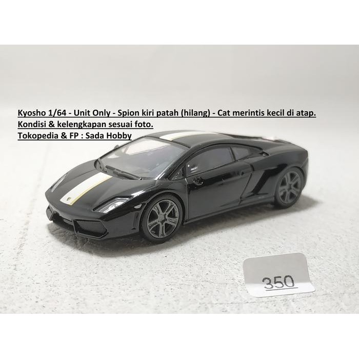 IP3... Kyosho 1/64 Lamborghini Gallardo LP 550-2 Valentino Baltoni Hitam Unit Only JUNK 2ND