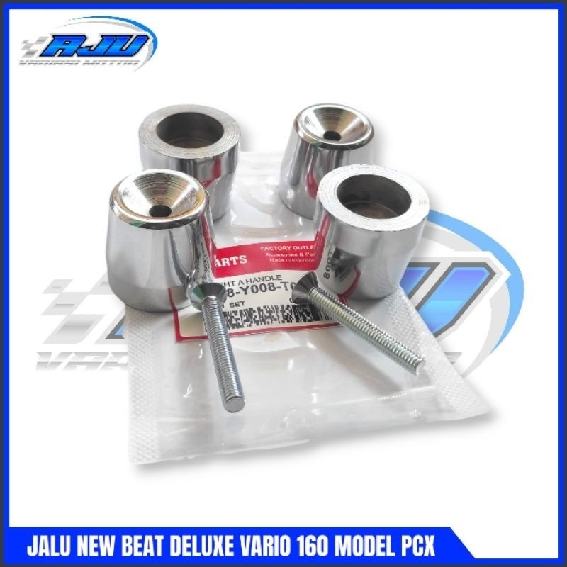 JALU STANG PCX BUBUT JALU STIR BEAT DELUXE VARIO 160 GENIO BEAT STREET 2020-2023 TERBARU CHROME FULL