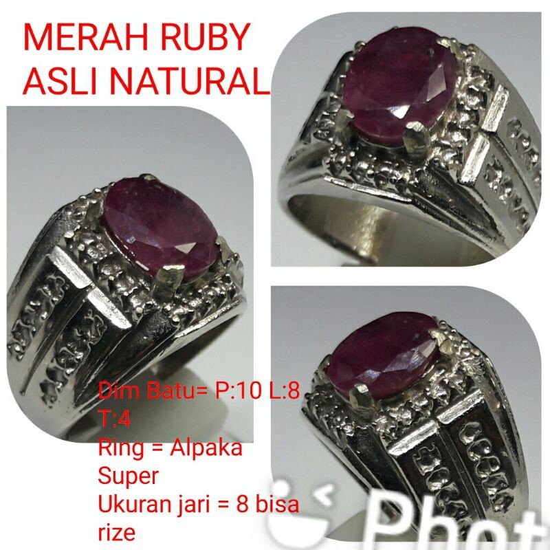 CINCIN BATU MERAH RUBY MOZAMBIK