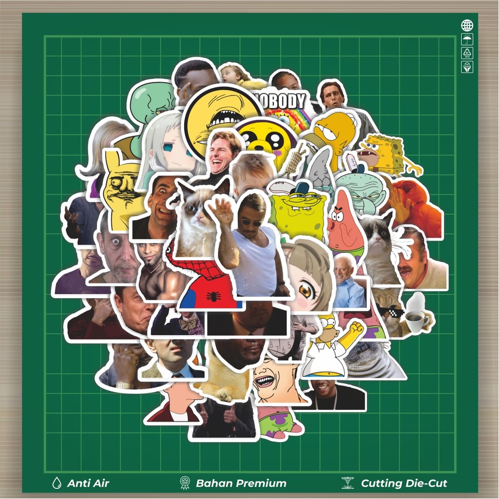 

HOT 50 PCS STIKER Stiker Random Meme Funny Stiker Fashion Cars Decal Dingin Kartu Album Custom Vinyl Anti Air- Sticker Aesthetic Buku Journal Koper Casing HP Tablet Laptop Helm Motor Botol Minum