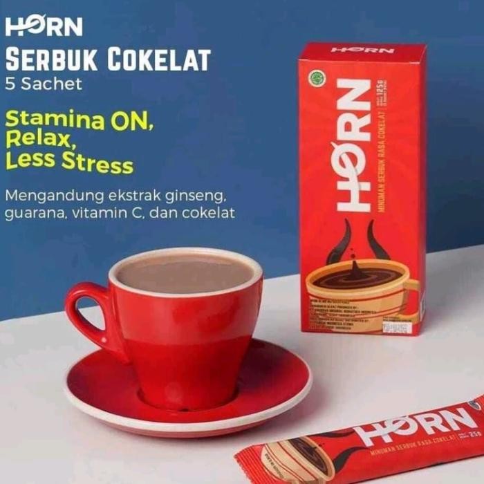 

Minuman Serbuk Cokelat Horn / Coklat Horn Stamina Pria Halal, Bpom - 1 Kotak isi 5 s