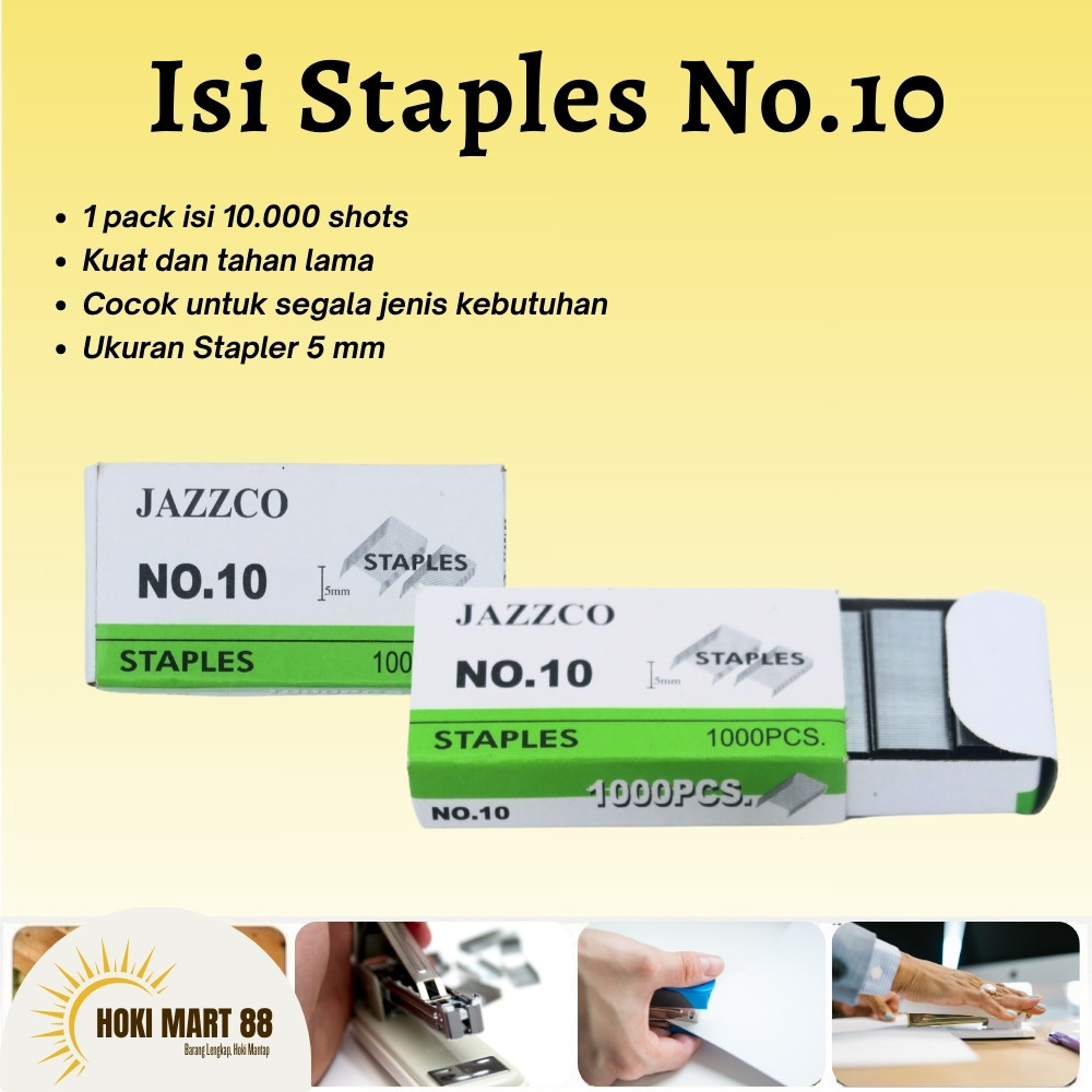 

1 BOX 10,000 Pcs Staples Isi Stapler Refill Stapler JAZZCO No. 10