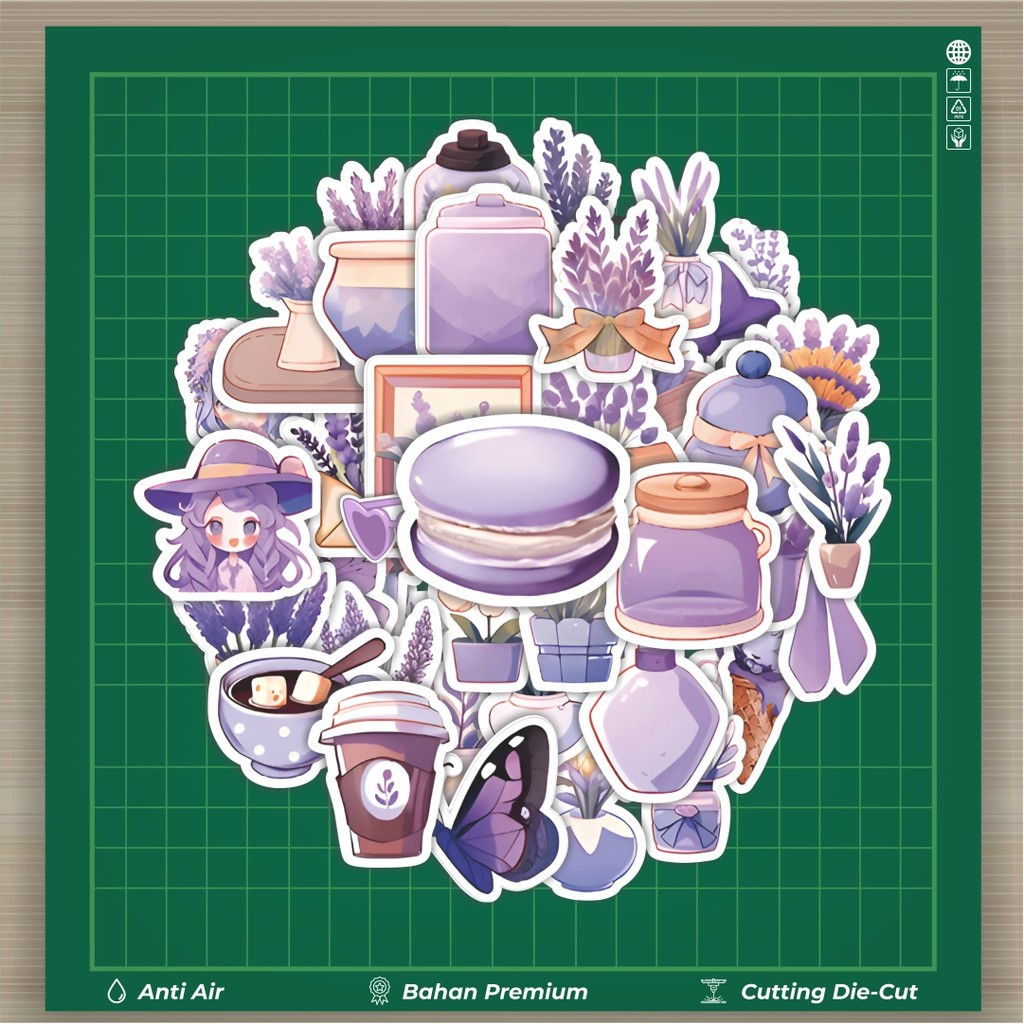 

HOT 50 PCS STIKER Stiker Lavender [Ungu] Stiker Fashion Cars Decal Dingin Kartu Album Custom Vinyl Anti Air- Sticker Aesthetic Buku Journal Koper Casing HP Tablet Laptop Helm Motor Botol Minum