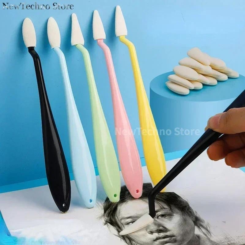 

1 Set Art Sketch Wipe Washable Brush Sponge Highlight Artist Correction Detail Eraser Pen Sketch Clean Tools Drawing