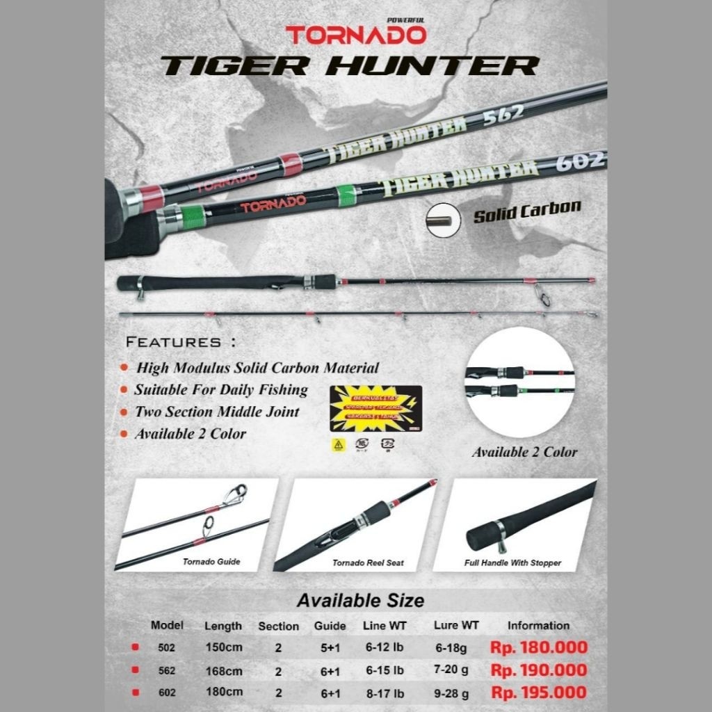 JORAN SPINNING TORNADO TIGER HUNTER 502 562 602 | JORAN GALATAMA TERLARIS